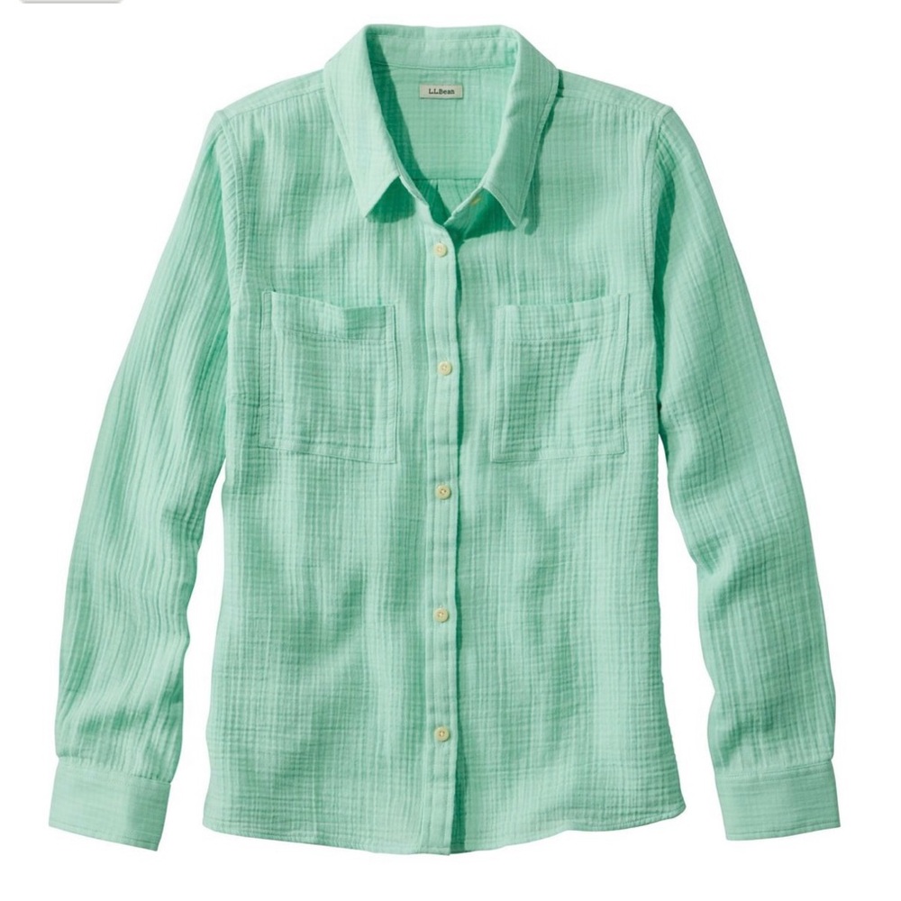 NWT LL Bean Cloud Gauze Cotton Long Sleeved Shirt
